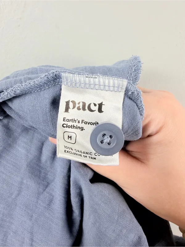 PACT Alice Overall Jumpsuit Blue Dusk 100% Organic Cotton Women’s Sz medium - Image 7