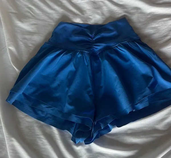 Aerie blue  real me ruched shorts - Image 6