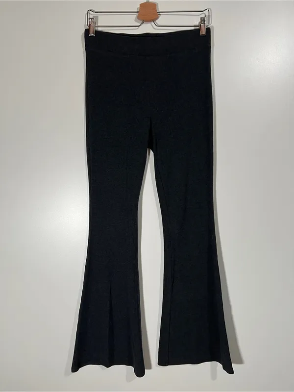 Aerie Ribbed Super Flare Pants Dark Gray Size Medium Loungewear - Image 2