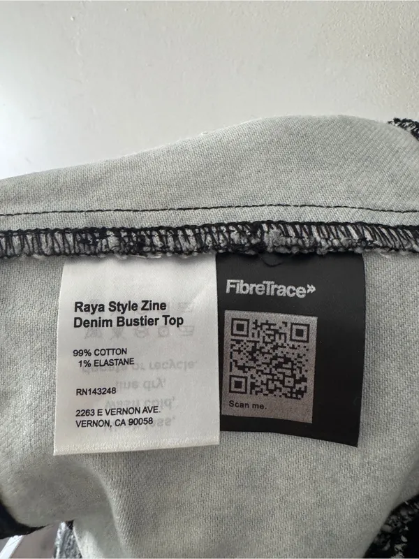 Reformation‎ Jeans Raya Style Zine Denim Bustier Top - Image 4