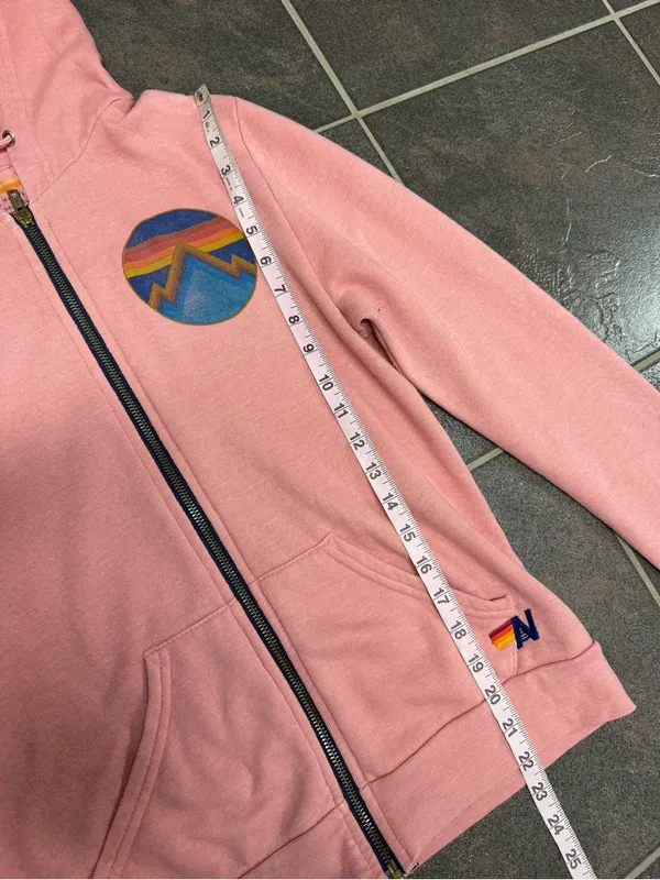 Aviator Nation Womens All Seasons Circle Hoodie Swetshirt Full Zip Pink Small - Image 14
