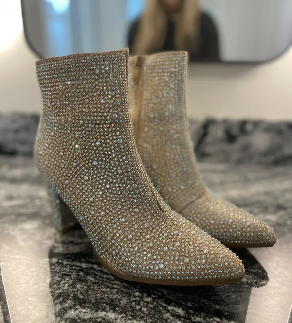 Rhinestone Booties Size 8.5 - Image 2