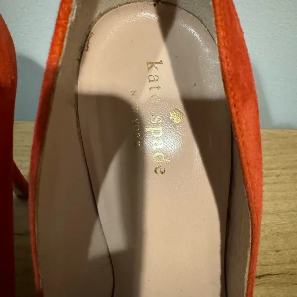 Kate Spade New York Womens Bright Red Suede‎ Pointed Toe Pumps Shoes Size 8.5 - Image 3