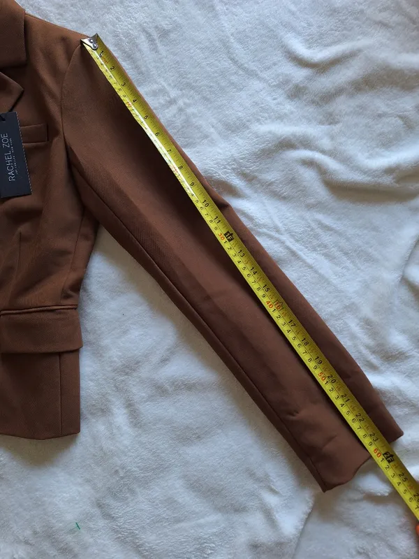 Rachel Zoe NWT Cropped Double Breasted Blazer Jacket Camel Tan XS - Image 5