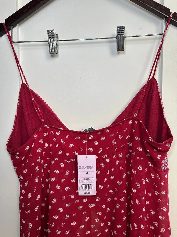 Wild Fable Red Paisley Bandana Rhinestone Cami Tank Top Medium NWT - Image 8
