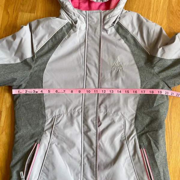 Gerry Girls Ski Jacket Size L 14/16 Gray Pink Hooded Winter Snow Coat - Image 8