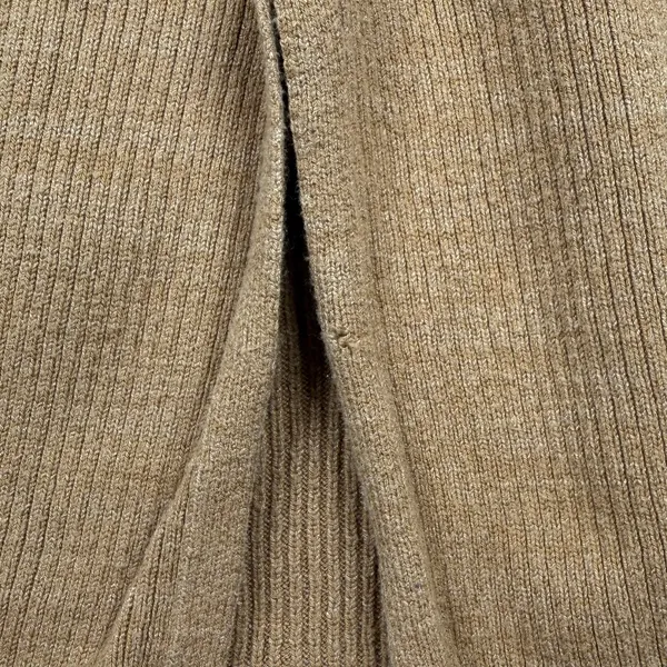 Free People Ribbed Knit Midi Skirt Women’s Medium Brown Side Slit Stretch - Image 4