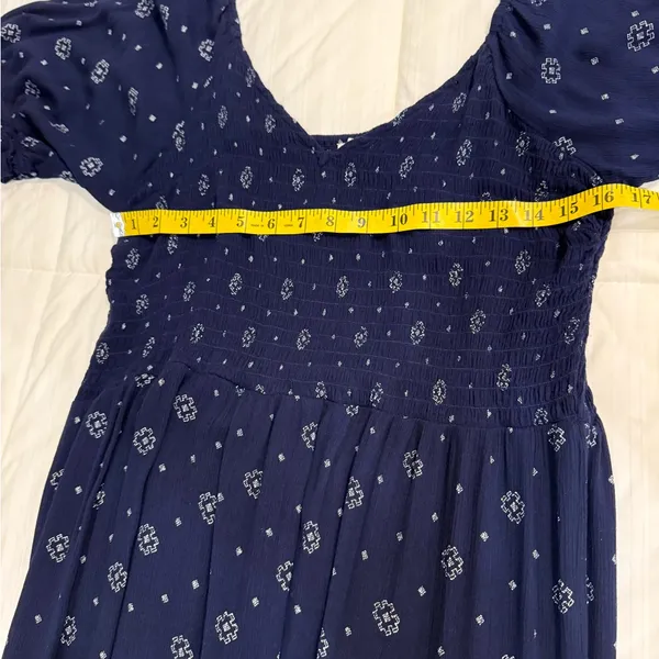 True Craft Navy & White Midi Dress With Slit - Image 5
