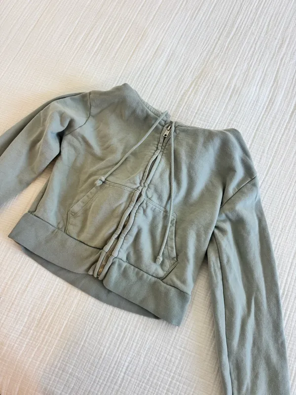 John Galt Cropped Sage Hoodie - Image 3