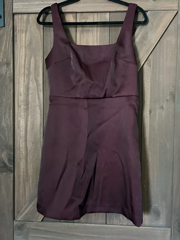 Target Burgundy Mini Satin Dress - Image 2