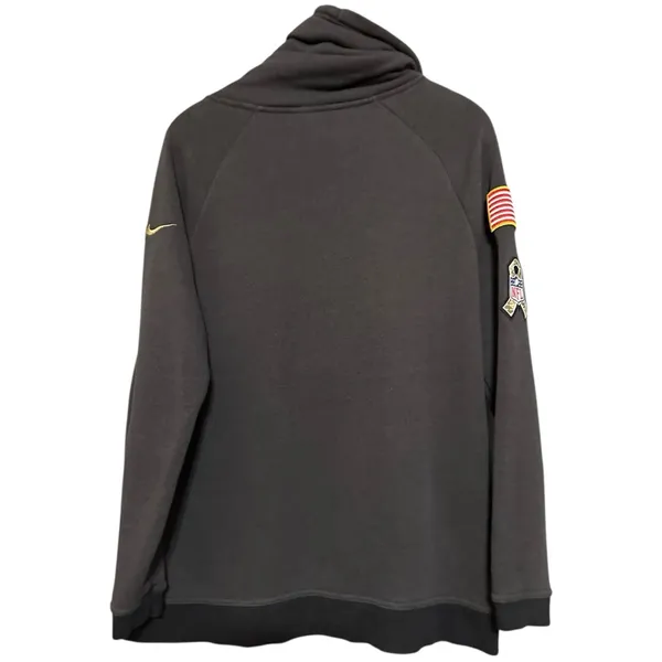 Nike Size M Charcoal Gray NFL NY Giants Salute To Service Cowl Neck Sweatshirt - Image 4