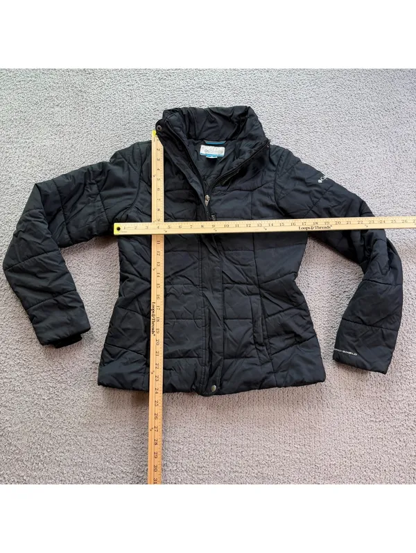 Columbia Omni-Shield Black Insulated Puffer Jacket Womens Small Zip Winter Coat - Image 3