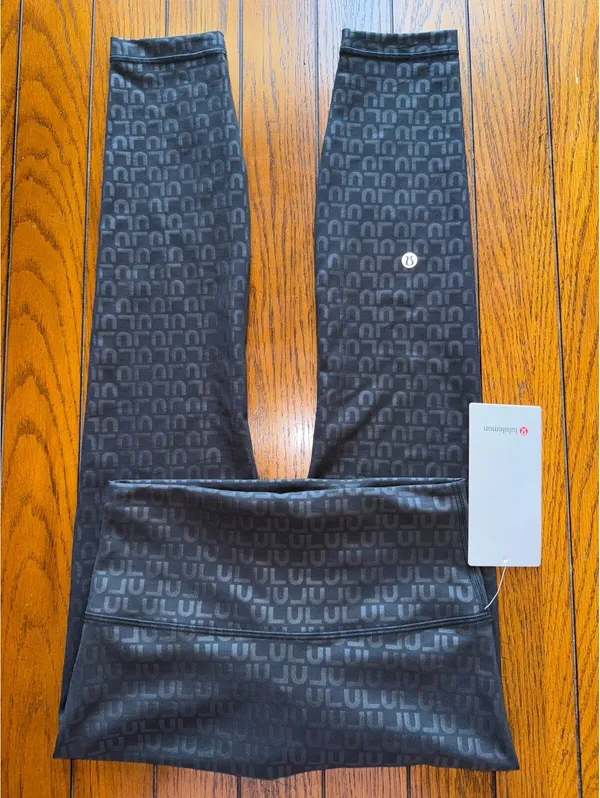 Lululemon Wunder Train No Line High Rise 25” Lulu Stack Emboss Black Size 6 NWT - Image 2