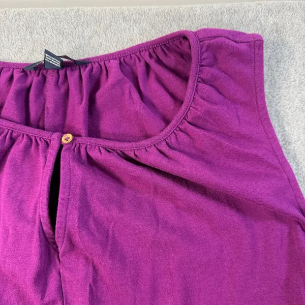 Lands' End Women's XL 18 Purple Sleeveless Keyhole Tie Belt A-Line Midi Dress - Image 7