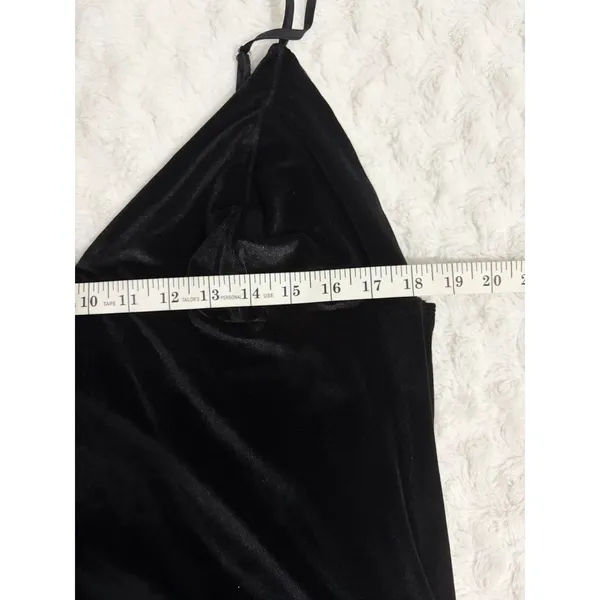 Victoria's Secret Black Velvet V-neck Sexy Lingerie Loungewear Mini Slip L - Image 5