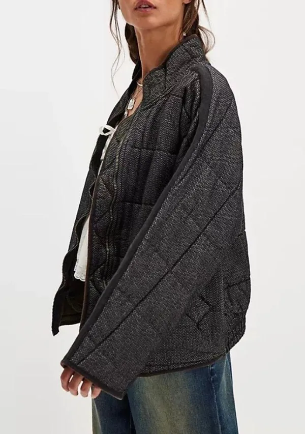 NWT Free People Dolman Quilted Textured Denim Jacket - Image 3