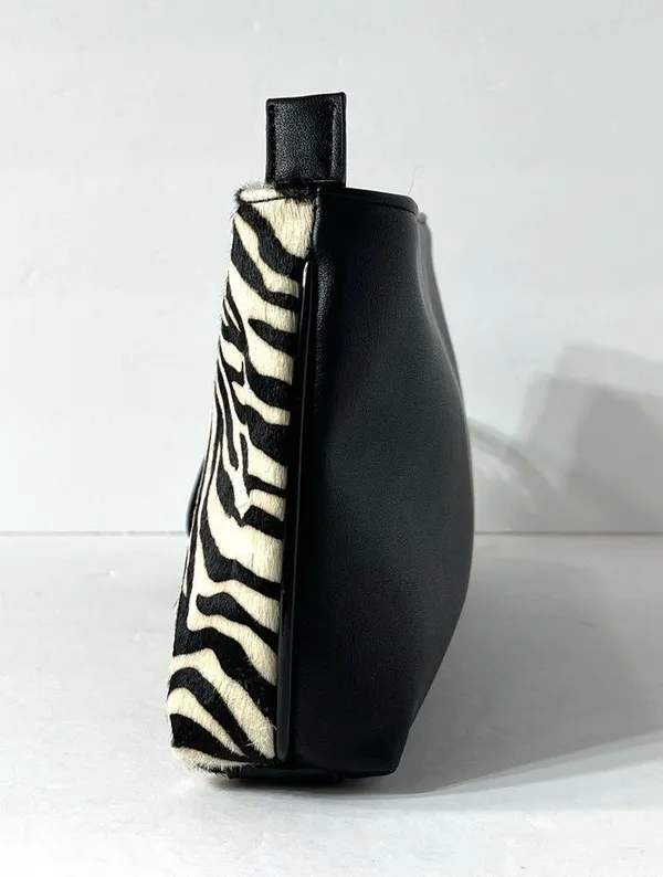 White House Black Market Zebra Calf Hair Leather Clutch - Image 7