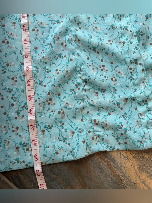 Christopher & Banks Teal Floral Pintuck Maxi Dress - Size 10 Y2K 2000s - Image 10