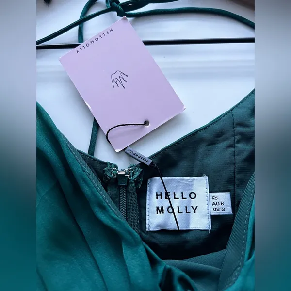 Hello Molly Sunrise Memories Romper Forest Green long sleeve XS 2 - Image 4