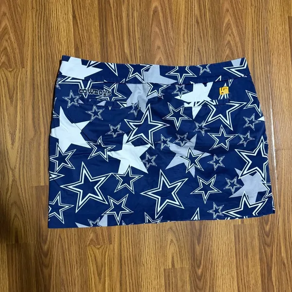 Loudmouth x Dallas Cowboys Navy/Silver Active Star Mini Skirt Size 16 - Image 4