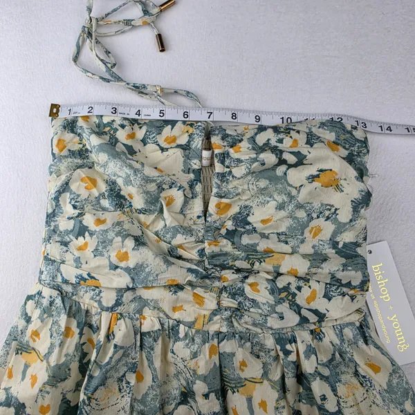 Bishop + Young NWT Aeries Halter Dress Lagos Print Floral Cotton Maxi Small - Image 8