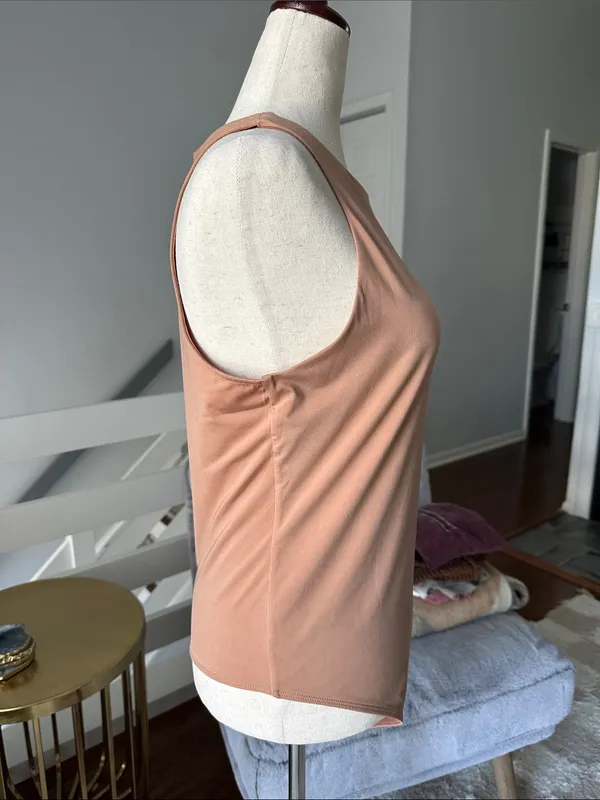 Express Sleeveless bodysuit Top - Peachy Nude - Image 4