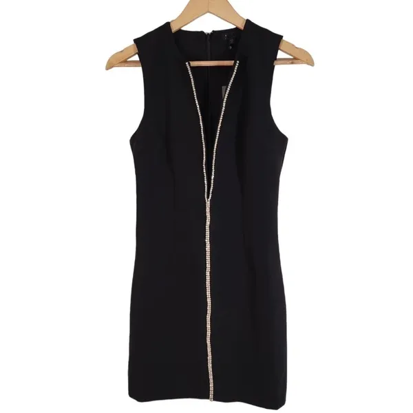 NEW NBD Phineas Rhinestone Plunge Mini Dress in Black Size XXS - Image 5