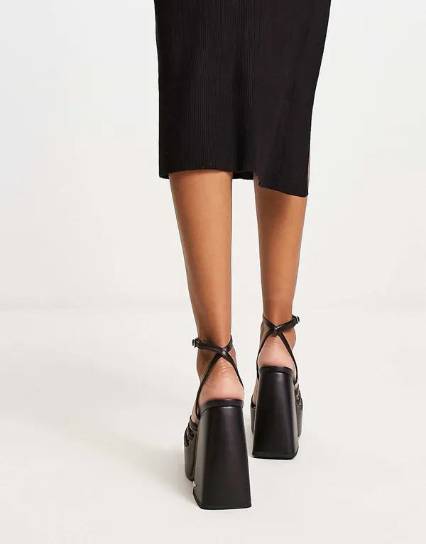 Nokwol Lulu Black Platform Block Heel Sandals NWOT Size 6 - Image 9