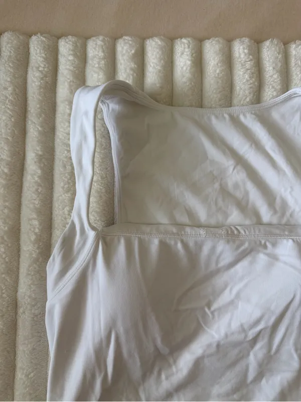 CRZ Yoga White Square Neck Tank Top - Image 3