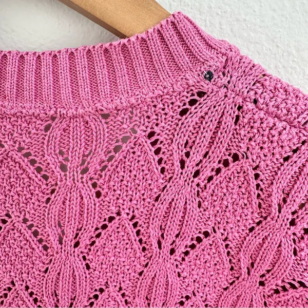 Pink Knit Short Sleeve Sweater Size undefined - Image 4