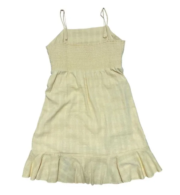 Yellow Wrap Dress with Belt Accent - Image 2