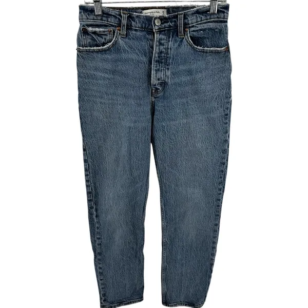 Abercrombie & Fitch The Dad High Rise Jeans Straight Leg Light Wash Blue 26 - Image 2