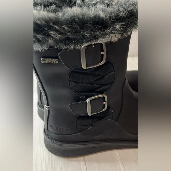 Merrell Black Winter Boots with Fur Trim - Image 7