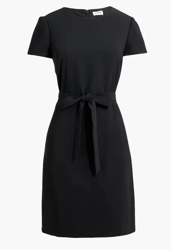 J.Crew Black Short Sleeve Belted Suiting Dress Size 8 - Image 4