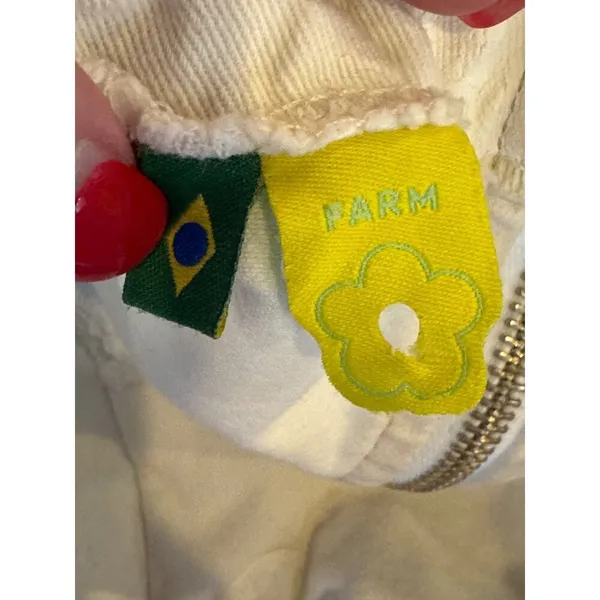 Farm Rio‎ Shirt Women XS Ivory Polka Dot Cotton Bustier Cropped Tank Top - Image 7