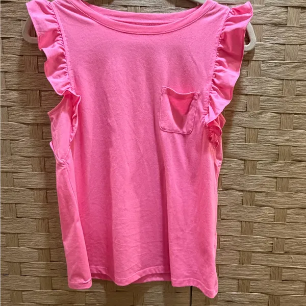 Lilly Pulitzer Bright Pink Ruffle Shoulder Tank Top Size XS EUC - Image 3