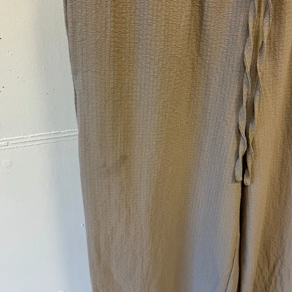 Peppermayo Crinkle Textured Wide Leg Drawstring Pants US 6 EU 38 Gray Earthy - Image 8