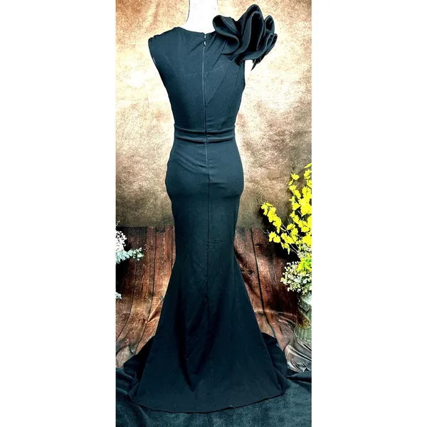 LuLu's Lucette Black Sleeveless Ruffled Mermaid Gown XS - Image 13