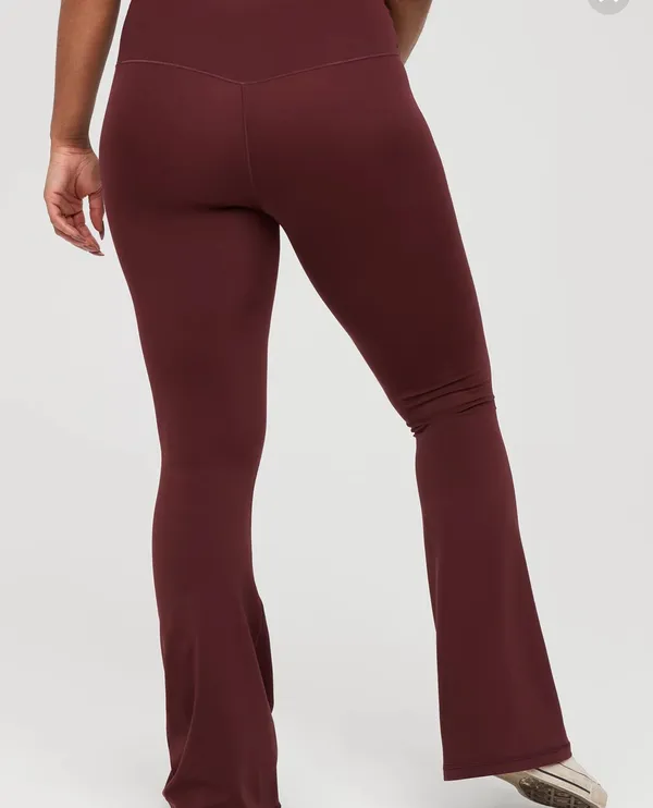 Aerie Crossover Flared Leggings Royal Berry - Image 2