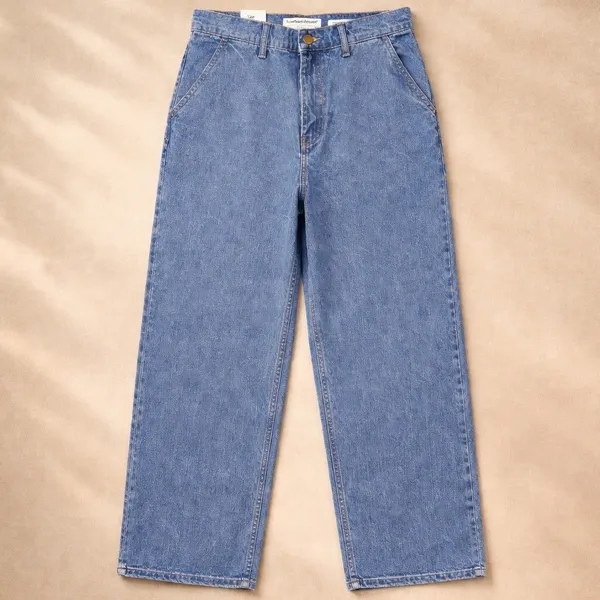 American Apparel Women Crop Wide Leg Jeans 30 Pink Tint Wash Y2K 90s‎ - Image 2