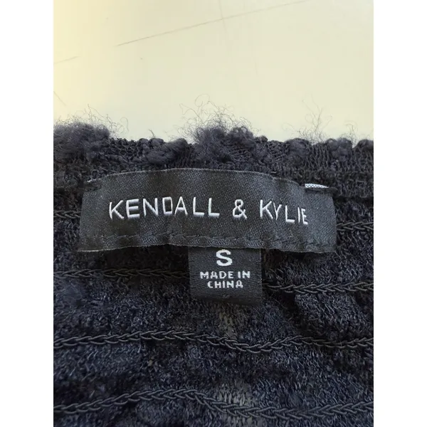 Kendall And Kylie Black Lace Crop Top Long Sleeve Whimsigoth Fairy Indie Sleaze - Image 5