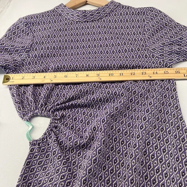 Zara Shift Dress Womens‎ Small Purple Stretch Geometric Cutout Back Cinched Side - Image 7