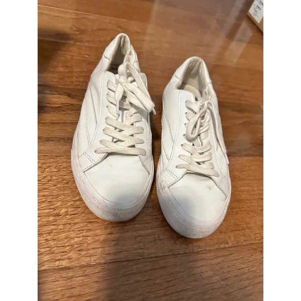 Madewell Womens Leather Sneakers L3243 Off‎ White Lace Up Casual Shoes W8 - Image 3