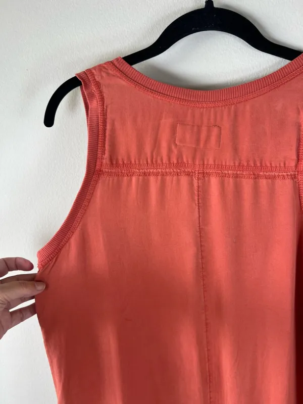 Anthropologie Saturday Sunday Ilene Button Front Jumpsuit Orange Pockets Fall Sm - Image 12
