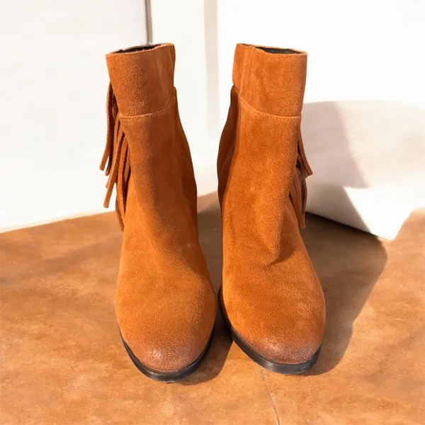 Kenneth Cole New York Alana Suede Fringe Ankle Booties - Image 3