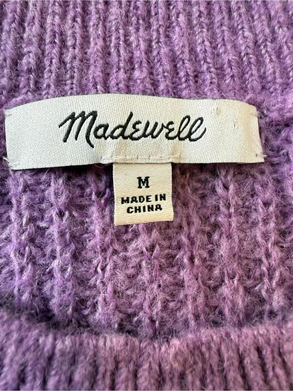 Madewell Heather Amethyst Crewneck Sweater Medium Alpaca Blend - Image 6