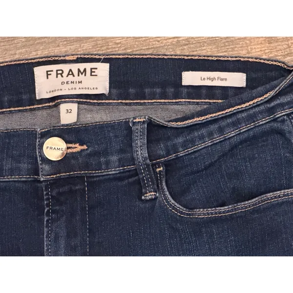 FRAME Le High‎ Flare Benedict Canyon Dark Wash High Rise Jeans Size 32 (30x30) - Image 4