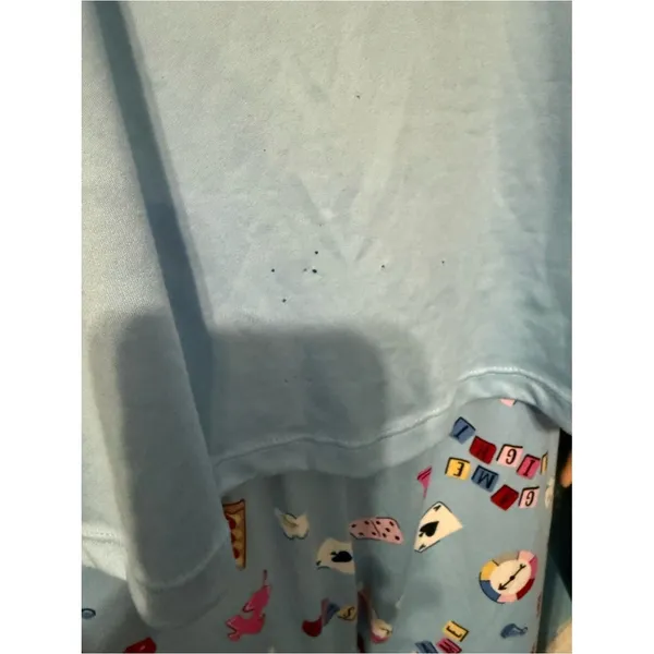 Women’s Light Blue 'Game Night' Graphic Long Sleeve Tee & pants PJ set size M - Image 6