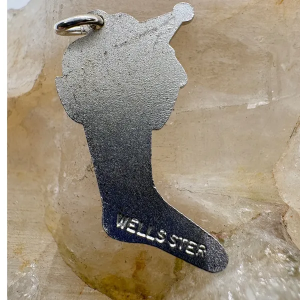 Vintage Wells Sterling Silver Enamel Christmas Stocking Charm Pendant 1.98g‎ - Image 2
