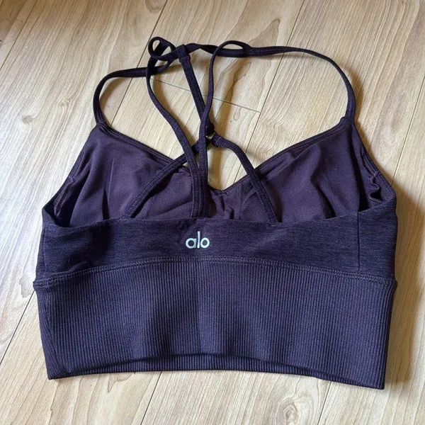 Alo Women's Dark Purple Bralette - Image 3